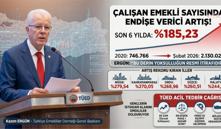 TÜED Genel Başkanı Ergün: 6 yılda çalışan emekli sayısı 3 katına çıktı